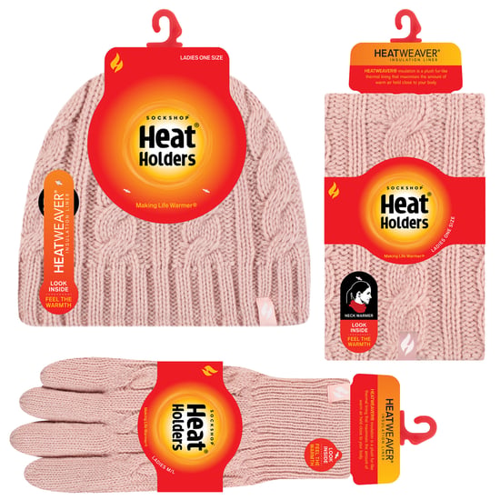Heat Holders - Set de gorro térmico de invierno, calentador de cuello y guantes convertibles - Rosa oscuro - Image 2