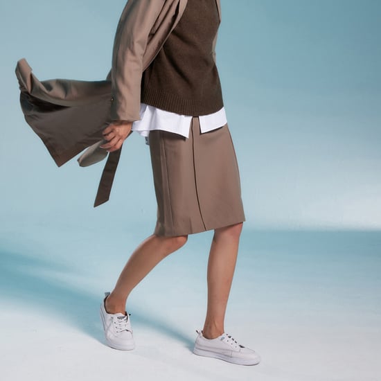 Straight skirt with stitched folds - Image 3