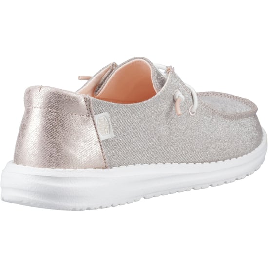 HEYDUDE Wendy Metallic Sparkle Polyester Women's Rose Gold Loafers - Image 2