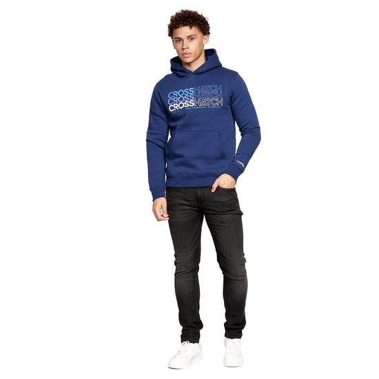 Crosshatch Mens Larmen Hoodie (Pack of 2) (Navy/Blue) - Image 4