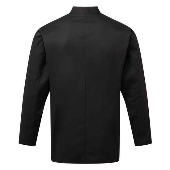 Premier Mens Essential Long-Sleeved Chef Jacket (Black) - Image 2