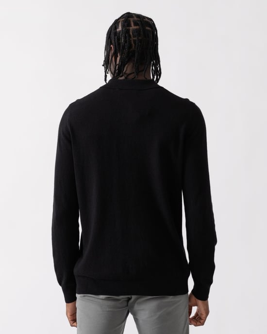 Lyle & Scott Cotton Merino Mens Long Sleeve Knitted Polo - Image 4