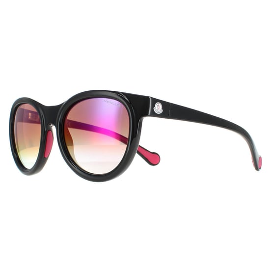 Moncler Round Unisex Shiny Black Smoke Mirror ML0087