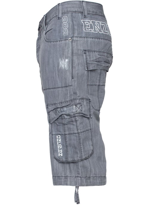 Pantalones cortos vaqueros Enzo Cargo Combat para hombre - Image 3
