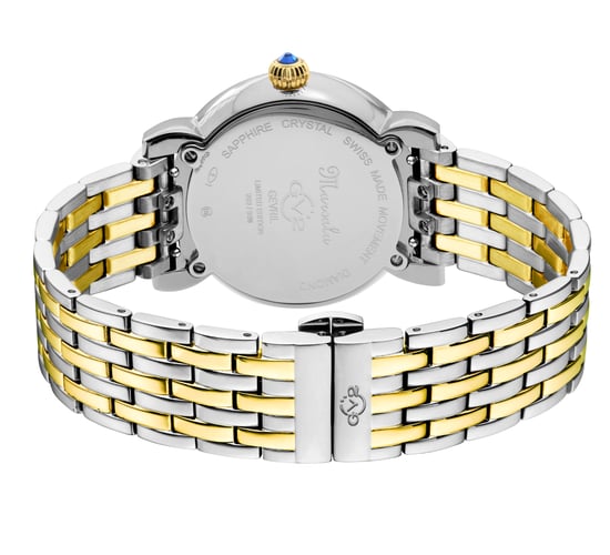 GV2 Reloj de mujer Marsala 9864B de cuarzo suizo con diamantes, acero inoxidable bicolor. - Image 2
