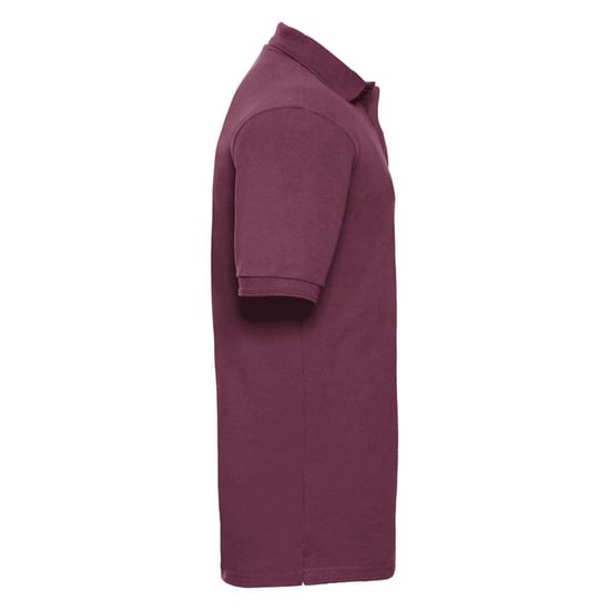 Russell Mens Ripple Collar & Cuff Short Sleeve Polo Shirt (Burgundy)