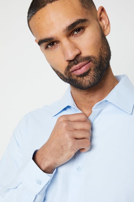 Tailored Fit Herringbone Weave Shirt - Image 2