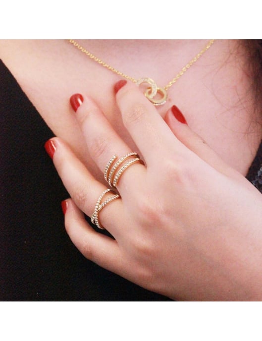 Anillo X - Oro y Cristal - Image 2