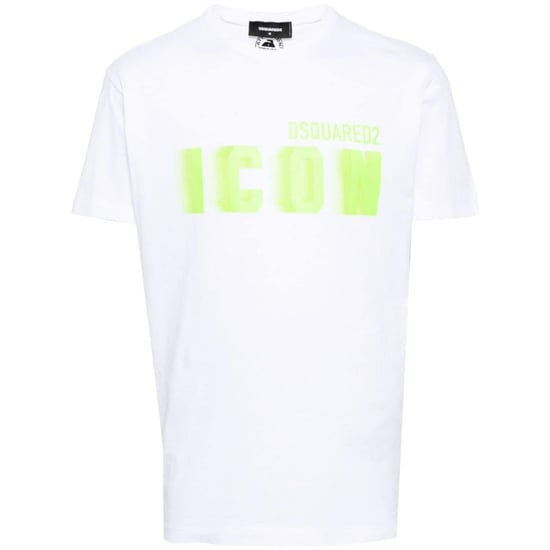 Dsquared2 Cool Fit camiseta blanca con logo verde Blur Icon - Image 1