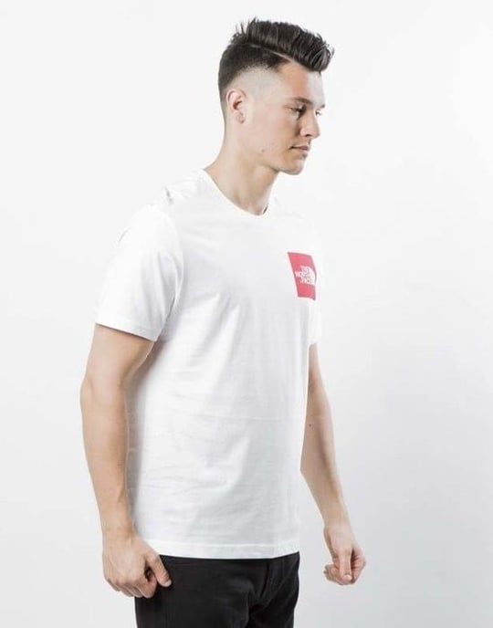 Camiseta The North Face Hombre Fine Manga Corta Blanco/Rojo - Image 3