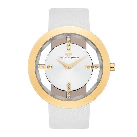 Rhodenwald & Söhne Female Quartz Yellow Gold Genuine Leather Off-White Watch - Image 1