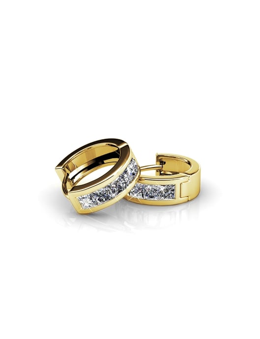 Conjuntos de aros cuadrados - Oro y cristal - Image 5