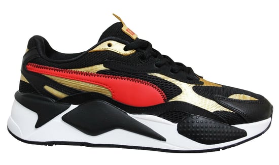 Puma RS-X3 CNY Black Red Gold Low Lace Up Mens Running Trainers 373178 02