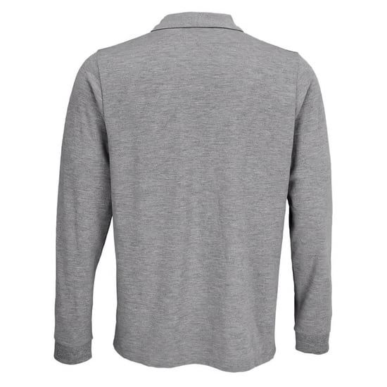 SOLS Unisex Adult Polycotton Long-Sleeved Polo Shirt (Grey Melange) - Image 2