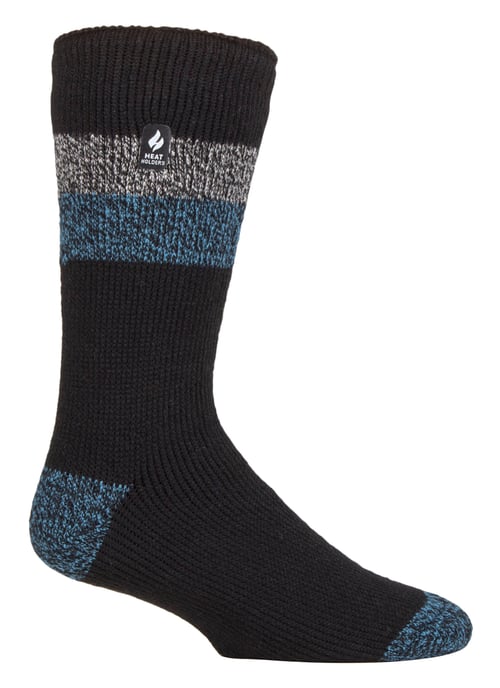 Calentadores - Calcetines térmicos extra gruesos para hombre | Calcetines aislantes de vellón esponjoso | Regalos para hombre - Negro / Azul (Lindos) - Image 1
