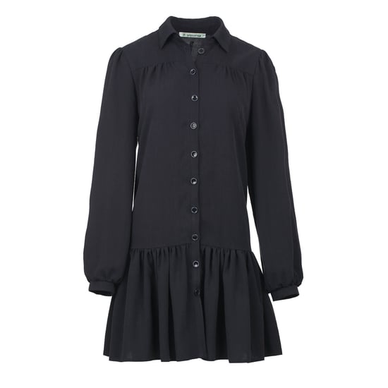 Vestido Tencel Negro con Botones - Image 2