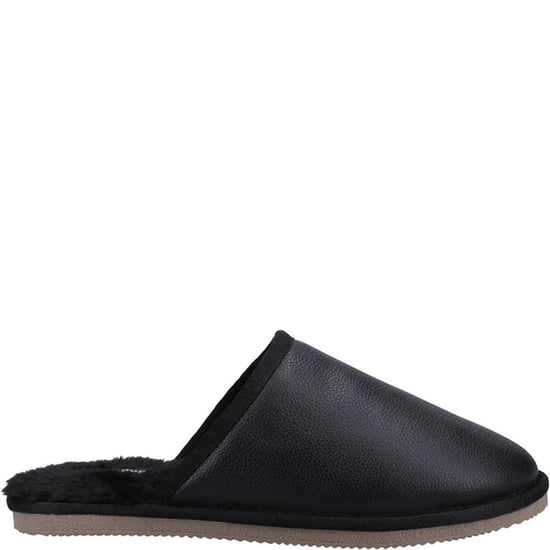 Hush Puppies Mens Coady Leather Slippers (Black) - Image 2