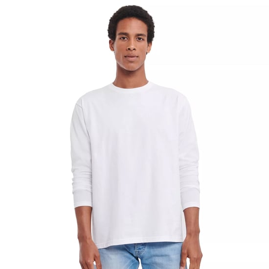 Russell Unisex Adult Classic Plain Long-Sleeved T-Shirt (White) - Image 1