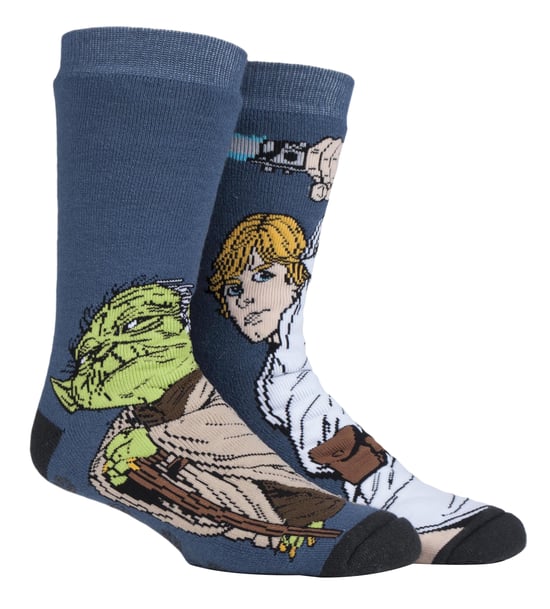 Heat Holders - Calcetines térmicos para hombre con temática de cine y TV - Luke / Yoda - Image 1