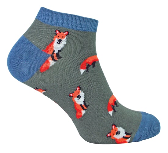 Calcetines Bajos Transpirables para Hombre - Zorros (Carbón) - Image 1