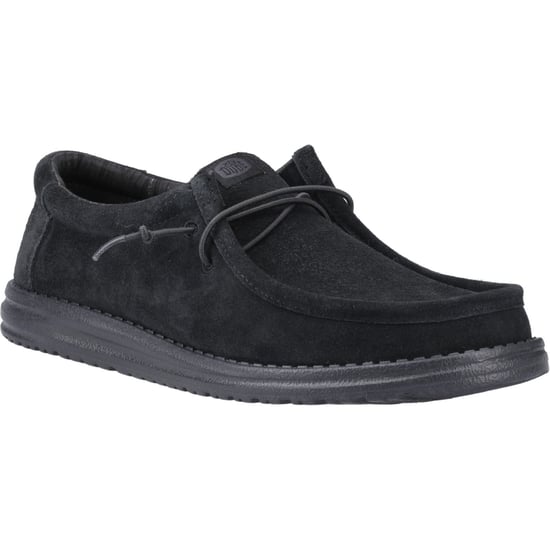 HEYDUDE Wally Suede Suede Men's Black Boat Shoes - Image 1