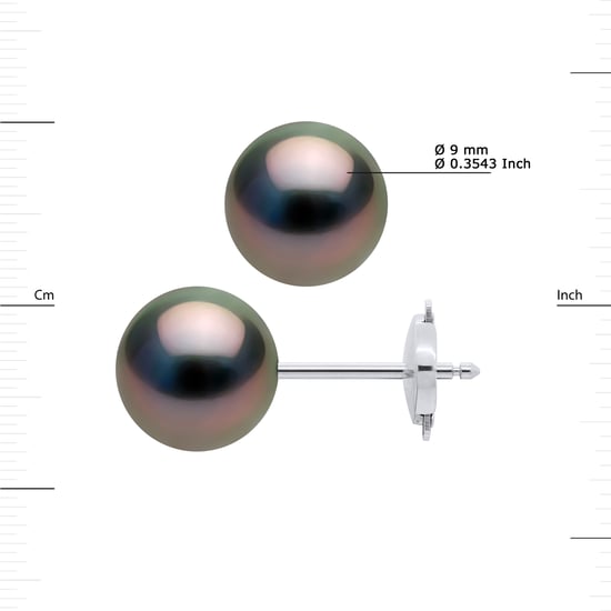 DIADEMA - Earrings - White Gold and Real Tahitian Pearls