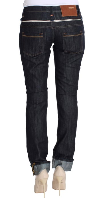 Acht Pantalones de Mezclilla de Algodón para Mujer en Azul, Corte Recto - Image 3