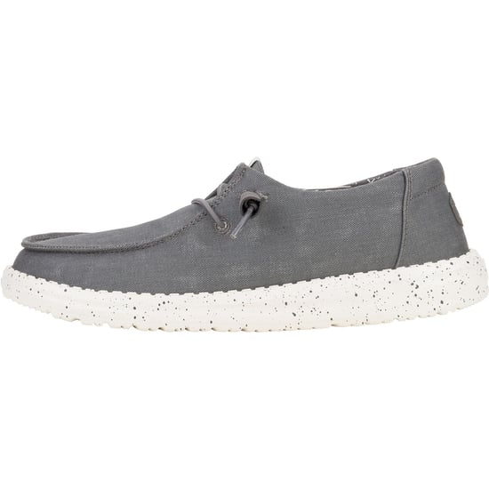 HEYDUDE Wendy Canvas 100% Cotton Women's Dark Grey Loafers - Image 5