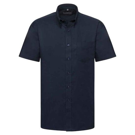 Russell Collection Mens Classic Oxford Short-Sleeved Shirt (Bright Navy) - Image 1