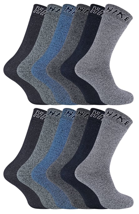 12 Pares de Calcetines de Senderismo Acolchados para Hombre | Sock Snob | Calcetines Transpirables para Caminar - Pack 1 - Image 1
