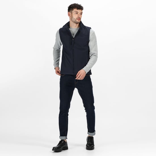 Regatta Mens Flux Softshell Bodywarmer / Sleeveless Jacket Water Repellent And Wind Resistant (Navy /Navy) - Image 3