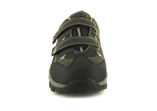 Mans Gentlemans Exercise Grey Black Hook And Loop Hikers Comfy touch fastening