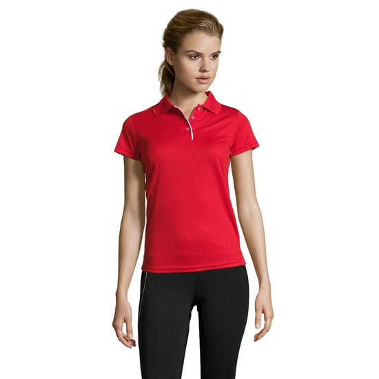 SOLS Womens/Ladies Performer Short Sleeve Pique Polo Shirt (Red) - Image 5