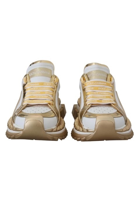 Dolce & Gabbana Women's White and gold Super Queen Leather Shoes