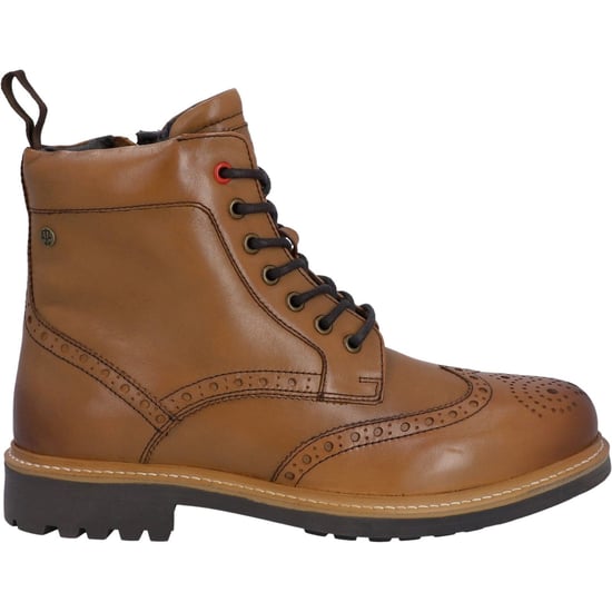 Hunter Cawdor Leather Men's Tan Brogues Shoes - Image 6