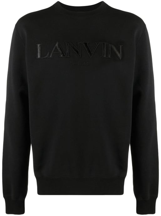 Lanvin Paris Sudadera Bordada Logo en Negro - Image 1
