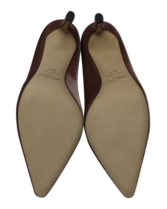 Jimmy Choo Romy 100 Pumps in Pink Velveet - Image 5