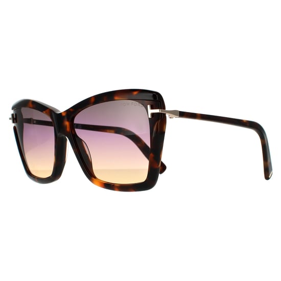 Tom Ford Butterfly Womens Coloured Havana Smoke Gradient