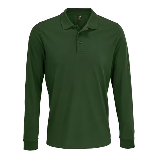SOLS Unisex Adult Polycotton Long-Sleeved Polo Shirt (Bottle Green) - Image 1