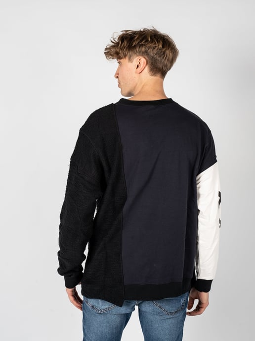Nicolo Tonetto Sudadera Lien del hombre negro, Blanco, azul oscuro - Image 4