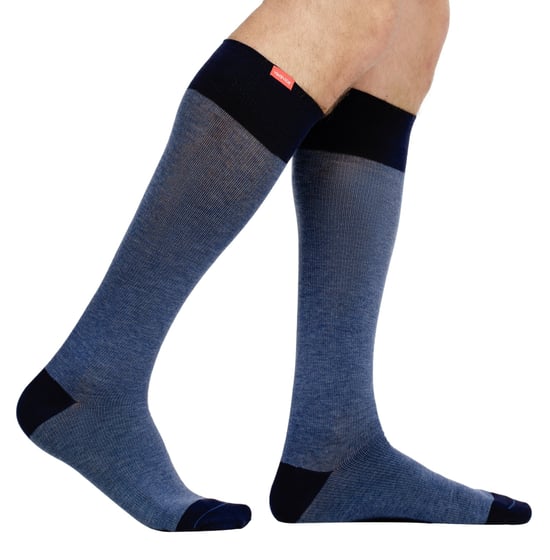VIM&VIGR - Calcetines de compresión graduada para pantorrilla ancha 30-40 mmhg para hombre y mujer - Azul marino - Image 2