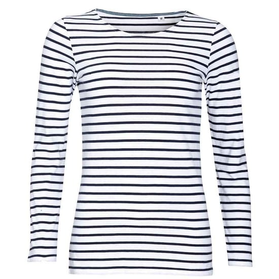 SOLS Womens/Ladies Marine Striped Long-Sleeved T-Shirt (White/Navy) - Image 1