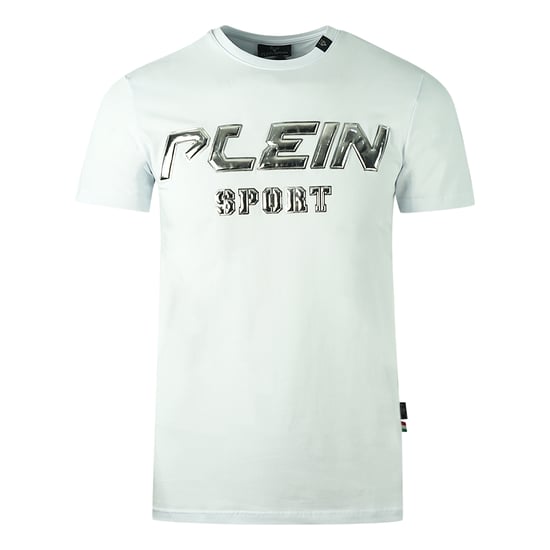 Camiseta Blanca con Logo Plateado Plein Sport - Image 1