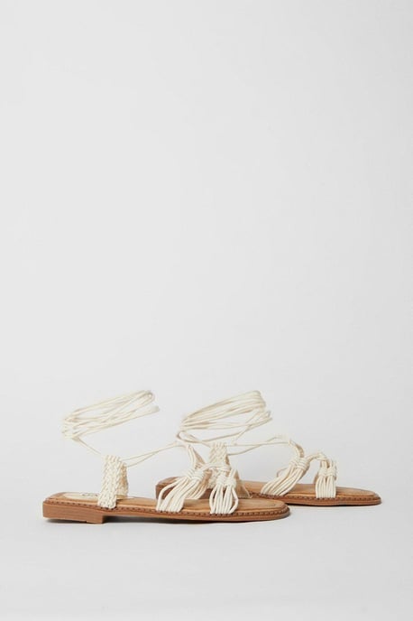 Betty Strappy Macrame Flat Sandals