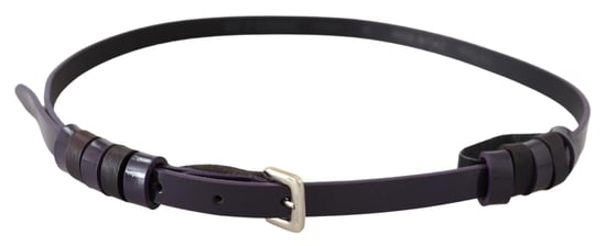 Cinturón de cuero negro para mujer GF Ferre con hebilla delgada de metal dorado cromado - Image 3