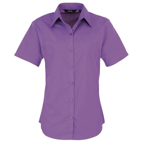 Premier Short Sleeve Poplin Blouse / Plain Work Shirt (Rich Violet) - Image 1