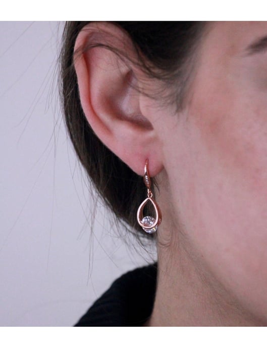 Pendientes Tristin Hook - Oro rosa y cristal - Image 2