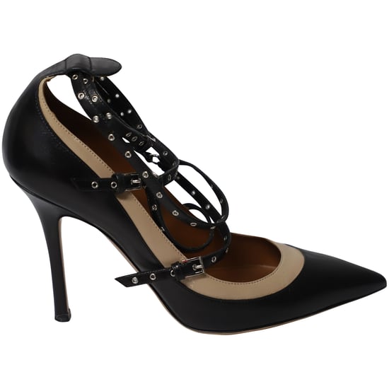 Valentino Grommet Studded Pumps in Black Leather - Image 1