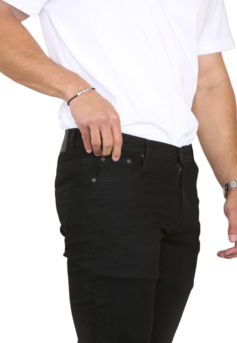 MYT Vaqueros de pierna recta para hombre Denim hiperelástico en negro - Image 4