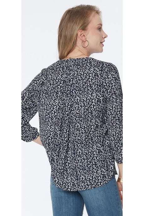 Pintuck Blouse Animal Print